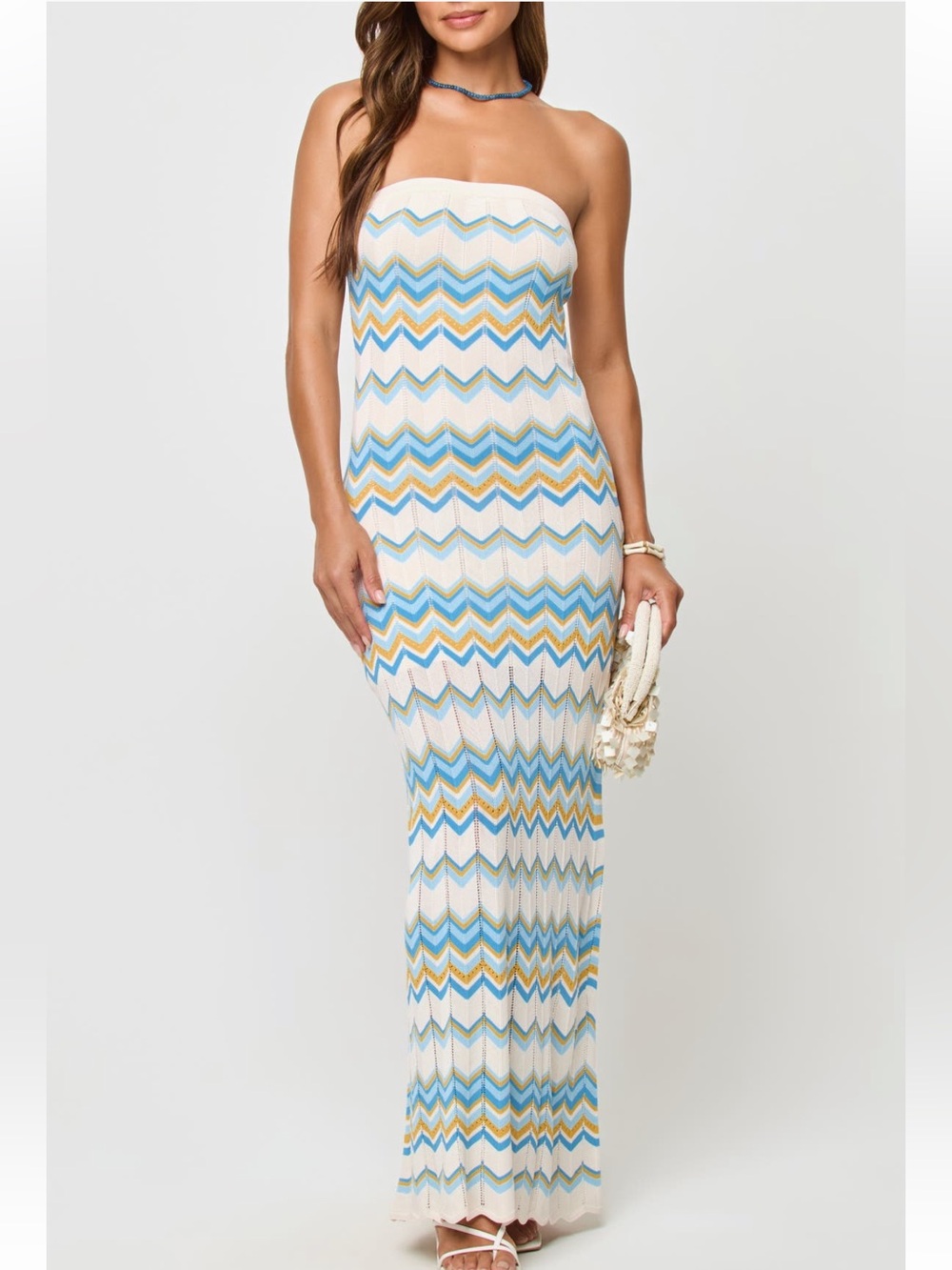 NEW L*space Hallie Strapless Maxi Cover-up Dress in Gold Coast